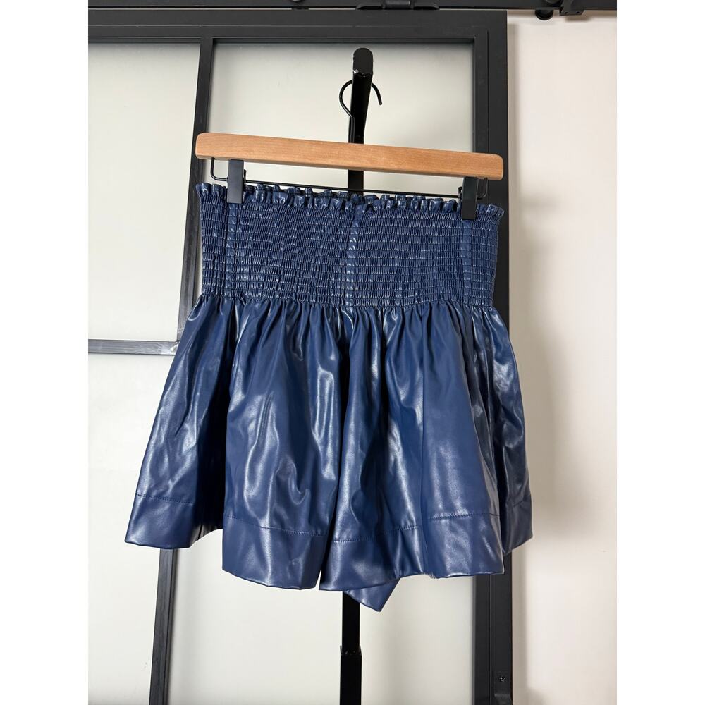 Queen of Sparkles Leather Swing Shorts Size XL in Navy